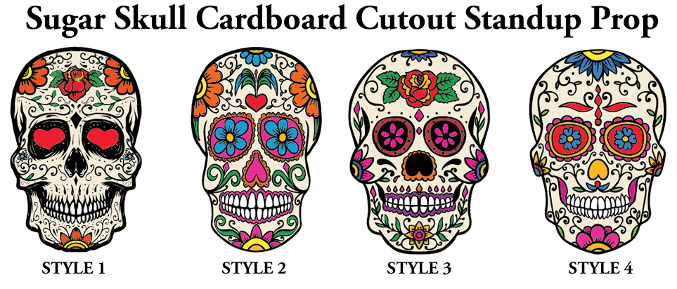 Sugar Skull Cardboard Cutout Standup Prop - Dino Rentos Studios, INC.